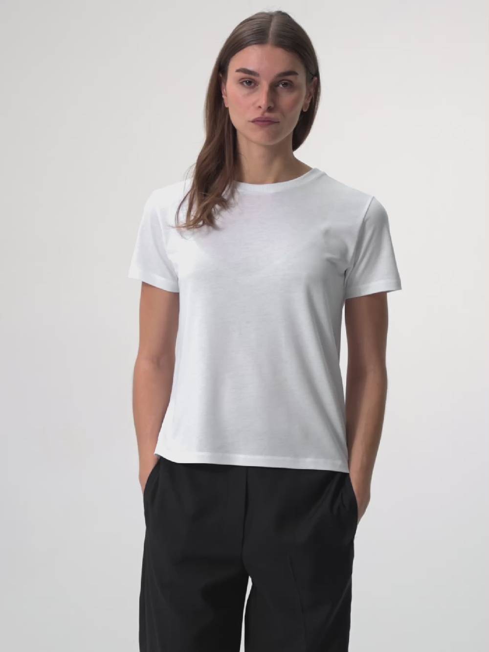 Pinqponq T-Shirt TENCEL™ - Wooden White (Female)