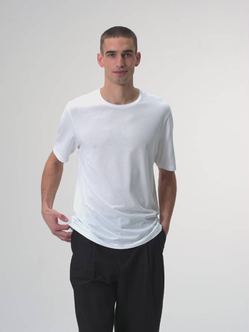 Pinqponq T-Shirt TENCEL™ - Wooden White (Male)