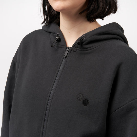 Pinqponq Zipped Hoodie - Peat Black (Unisex)