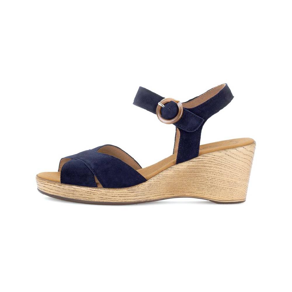 Pius Gabor Keilsandalette blau