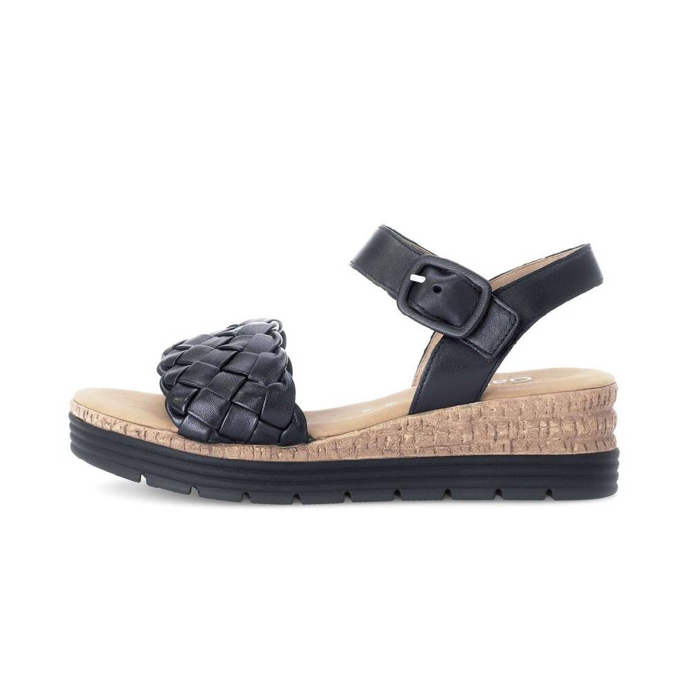 Pius Gabor Keilsandalette blau