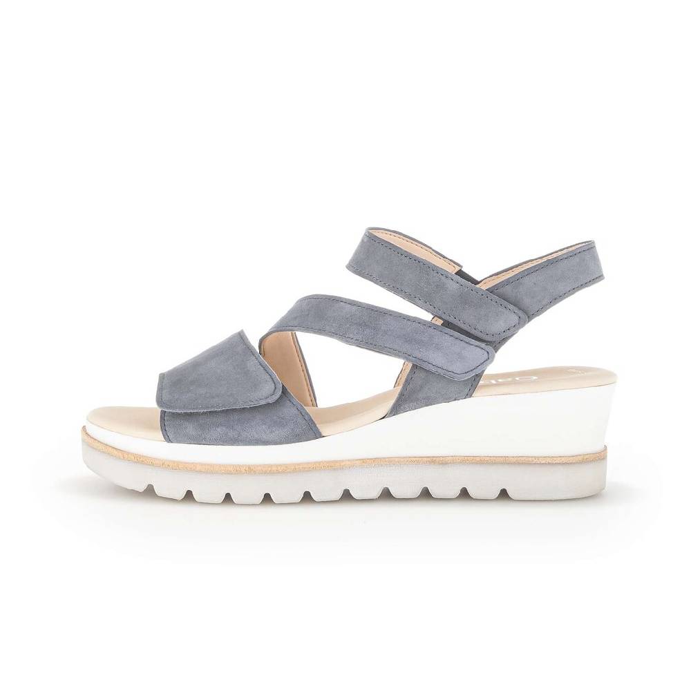 Pius Gabor Keilsandalette blau