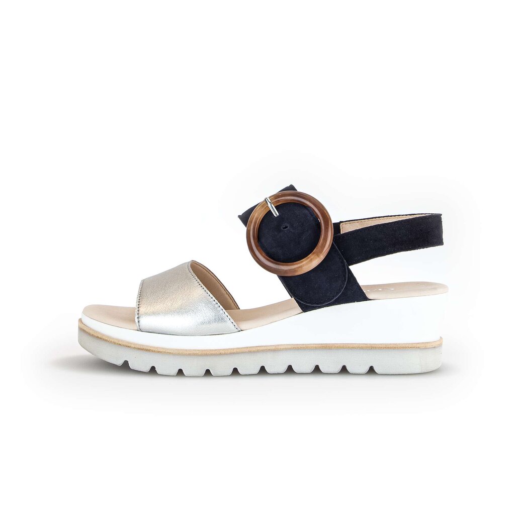 Pius Gabor Keilsandalette blau