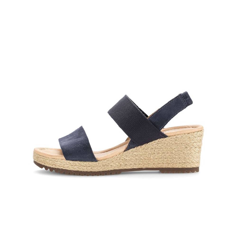 Pius Gabor Keilsandalette blau