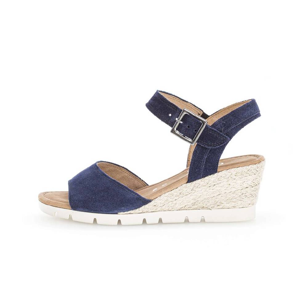 Pius Gabor Keilsandalette blau