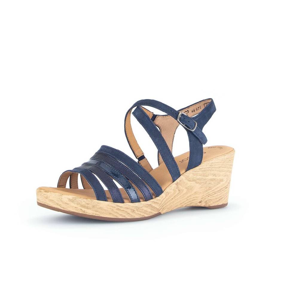 Pius Gabor Keilsandalette Blau