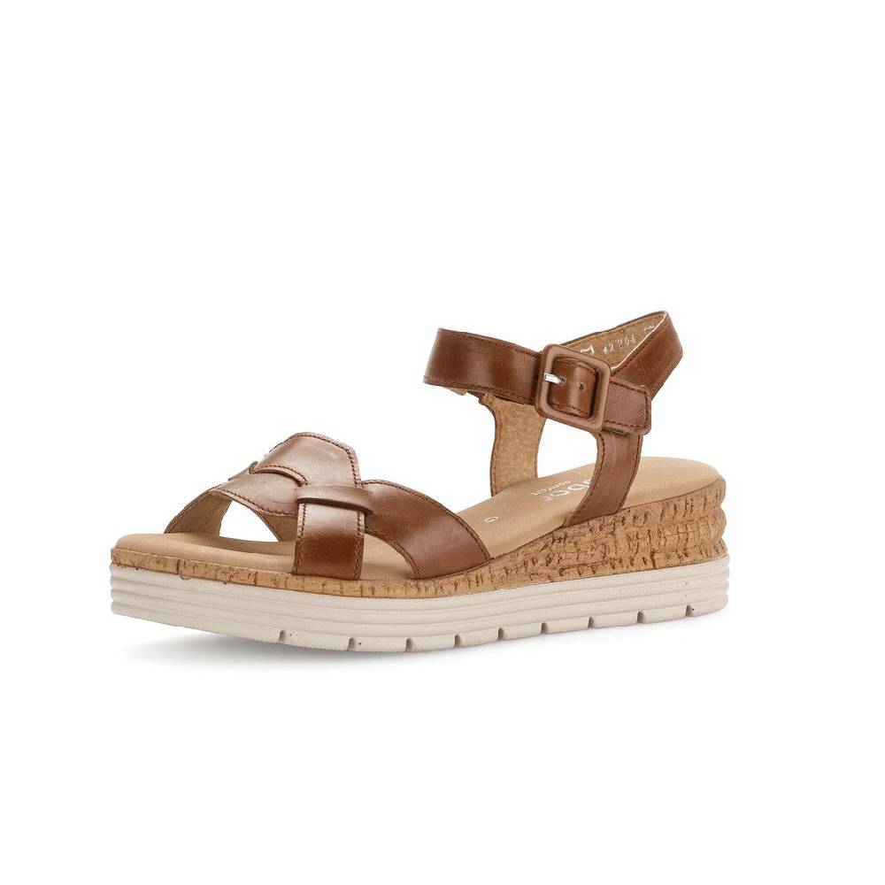 Pius Gabor Keilsandalette Braun