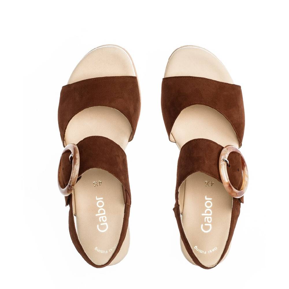 Pius Gabor Keilsandalette Braun