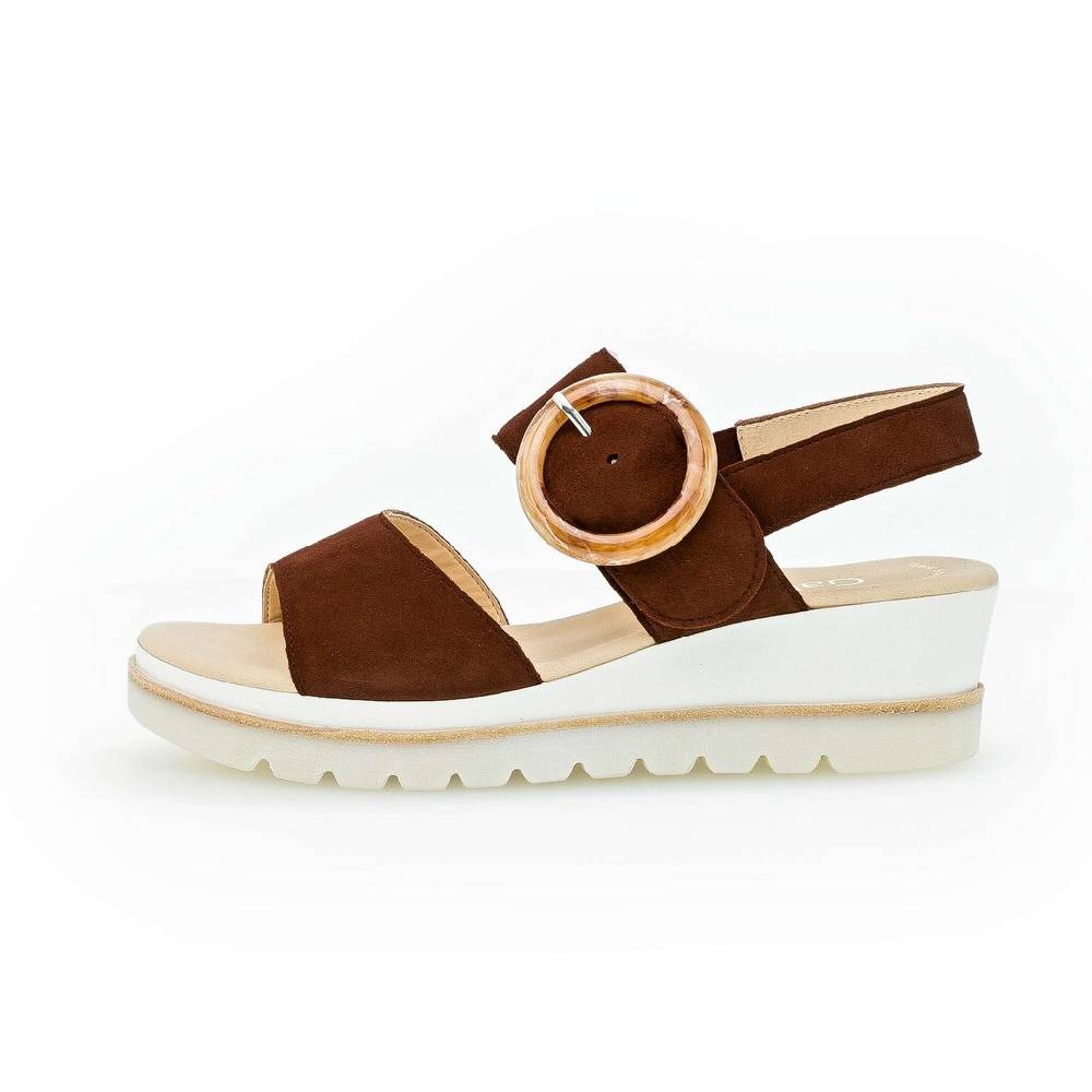 Pius Gabor Keilsandalette braun