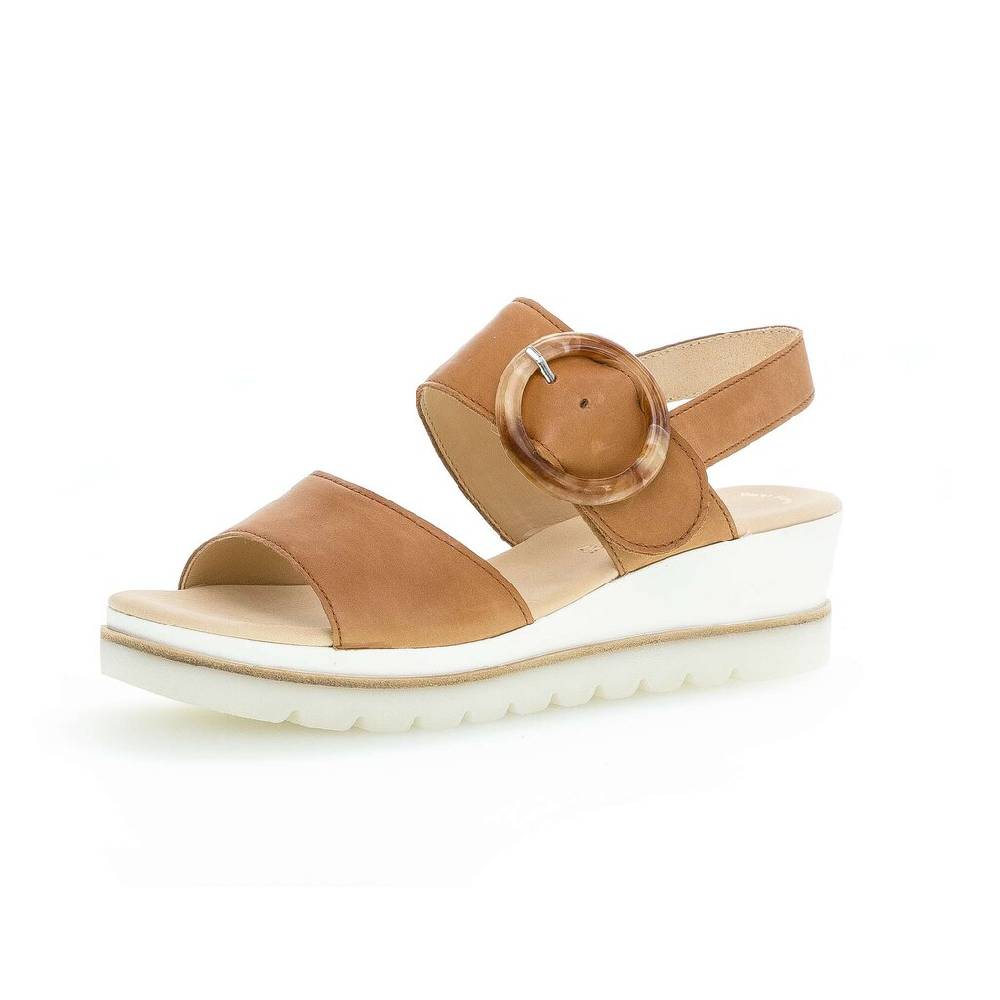 Pius Gabor Keilsandalette Braun