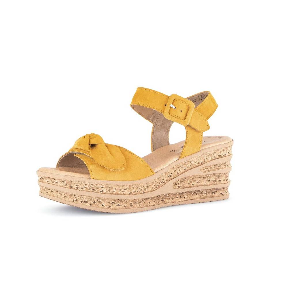 Pius Gabor Keilsandalette Gelb