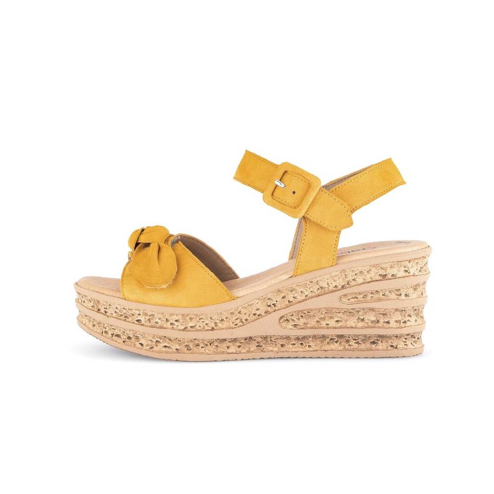 Pius Gabor Keilsandalette gelb