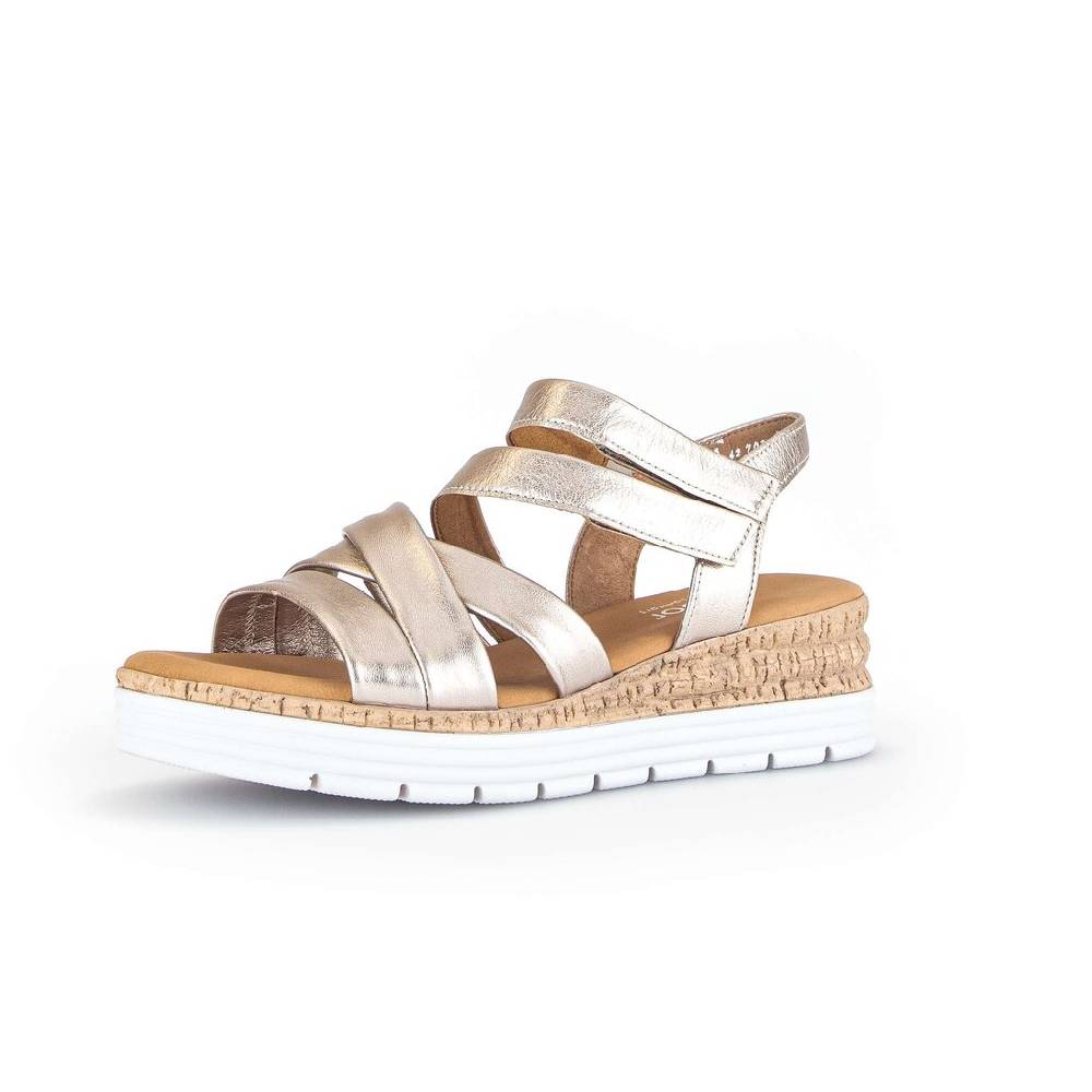 Pius Gabor Keilsandalette Gold