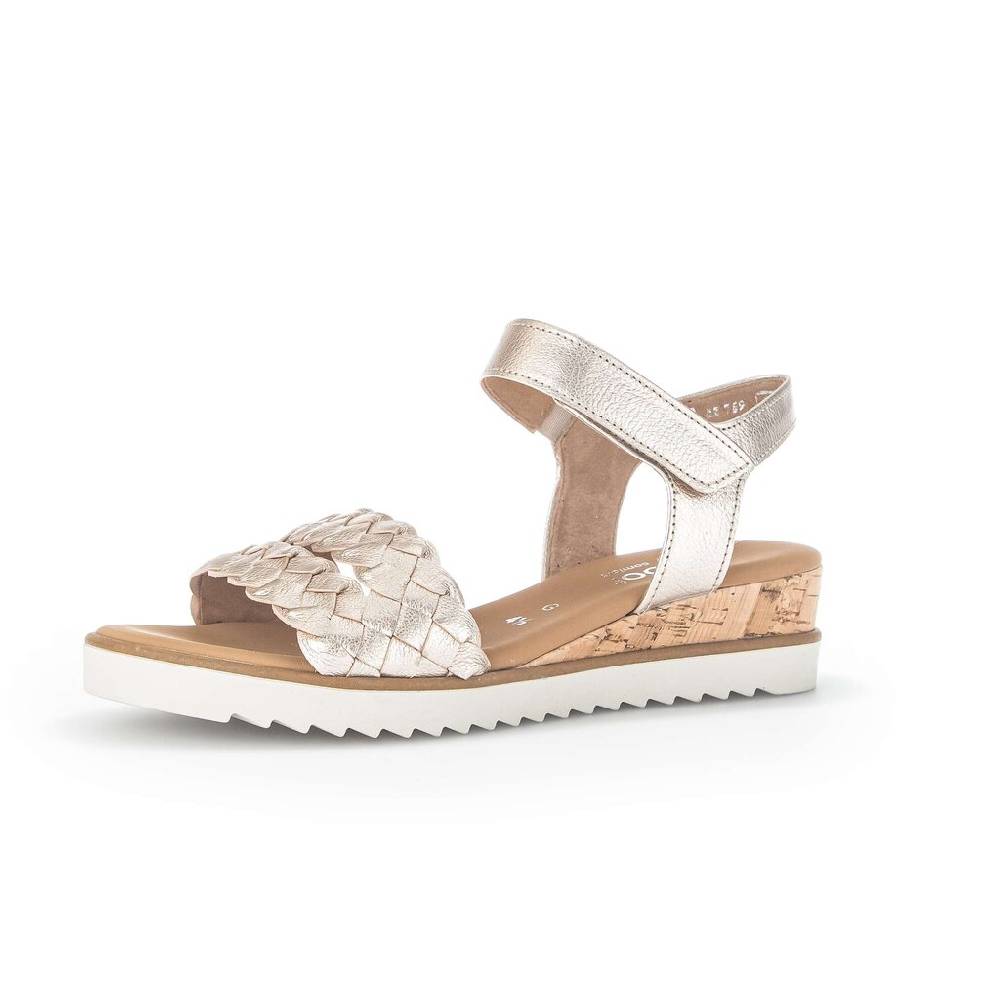 Pius Gabor Keilsandalette Gold