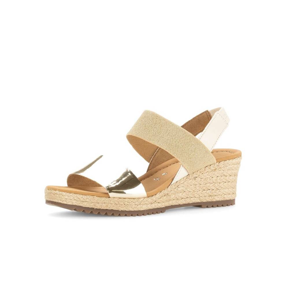 Pius Gabor Keilsandalette Gold