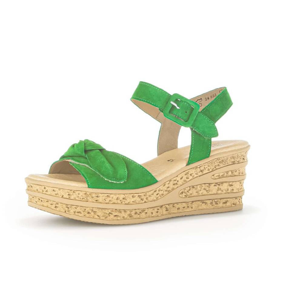 Pius Gabor Keilsandalette Grün