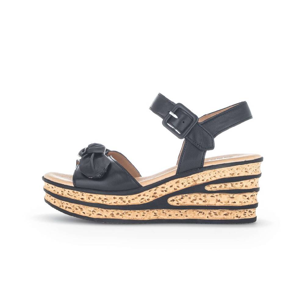 Pius Gabor Keilsandalette schwarz