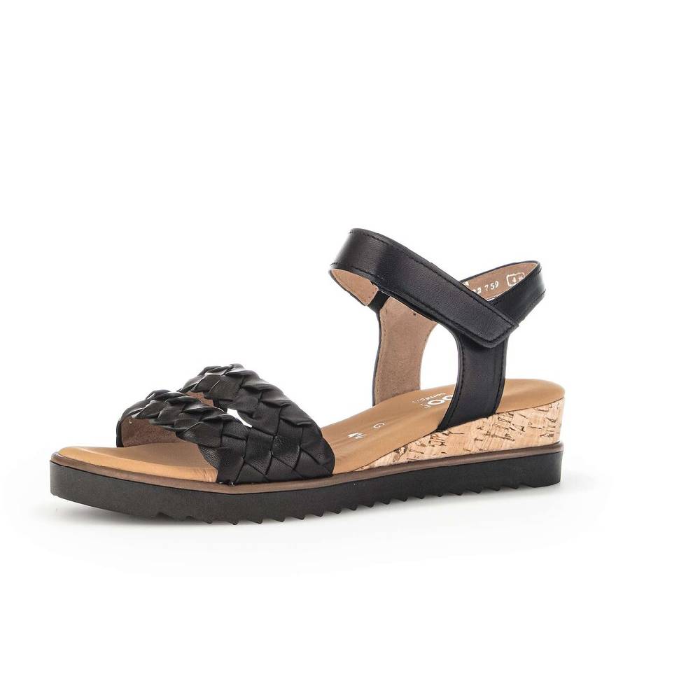 Pius Gabor Keilsandalette Schwarz