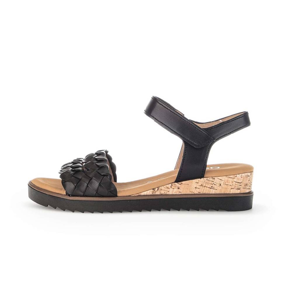 Pius Gabor Keilsandalette schwarz