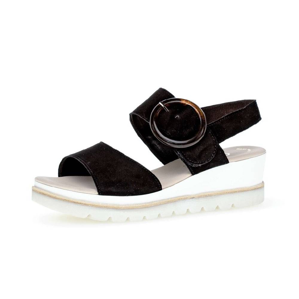 Pius Gabor Keilsandalette Schwarz