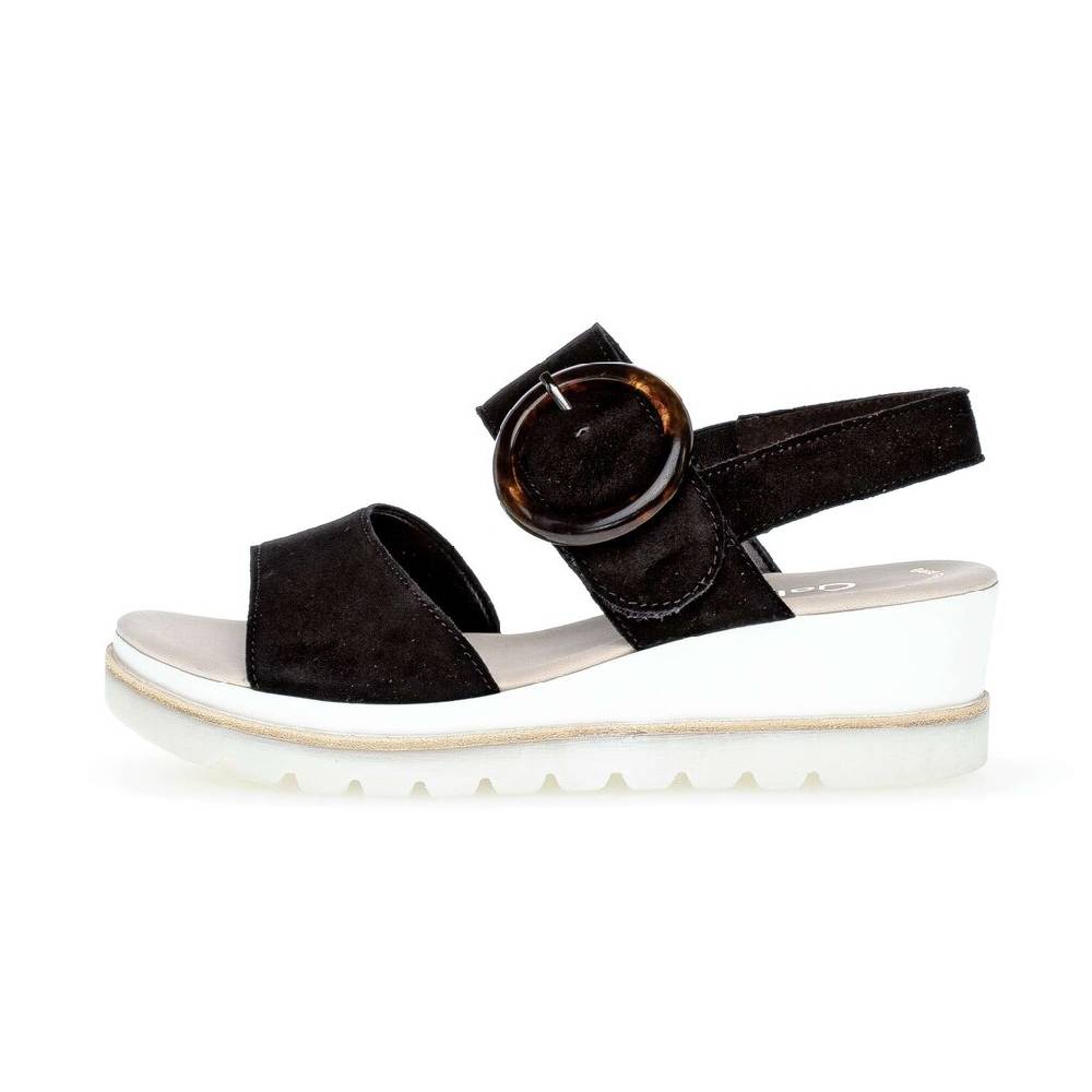 Pius Gabor Keilsandalette Schwarz