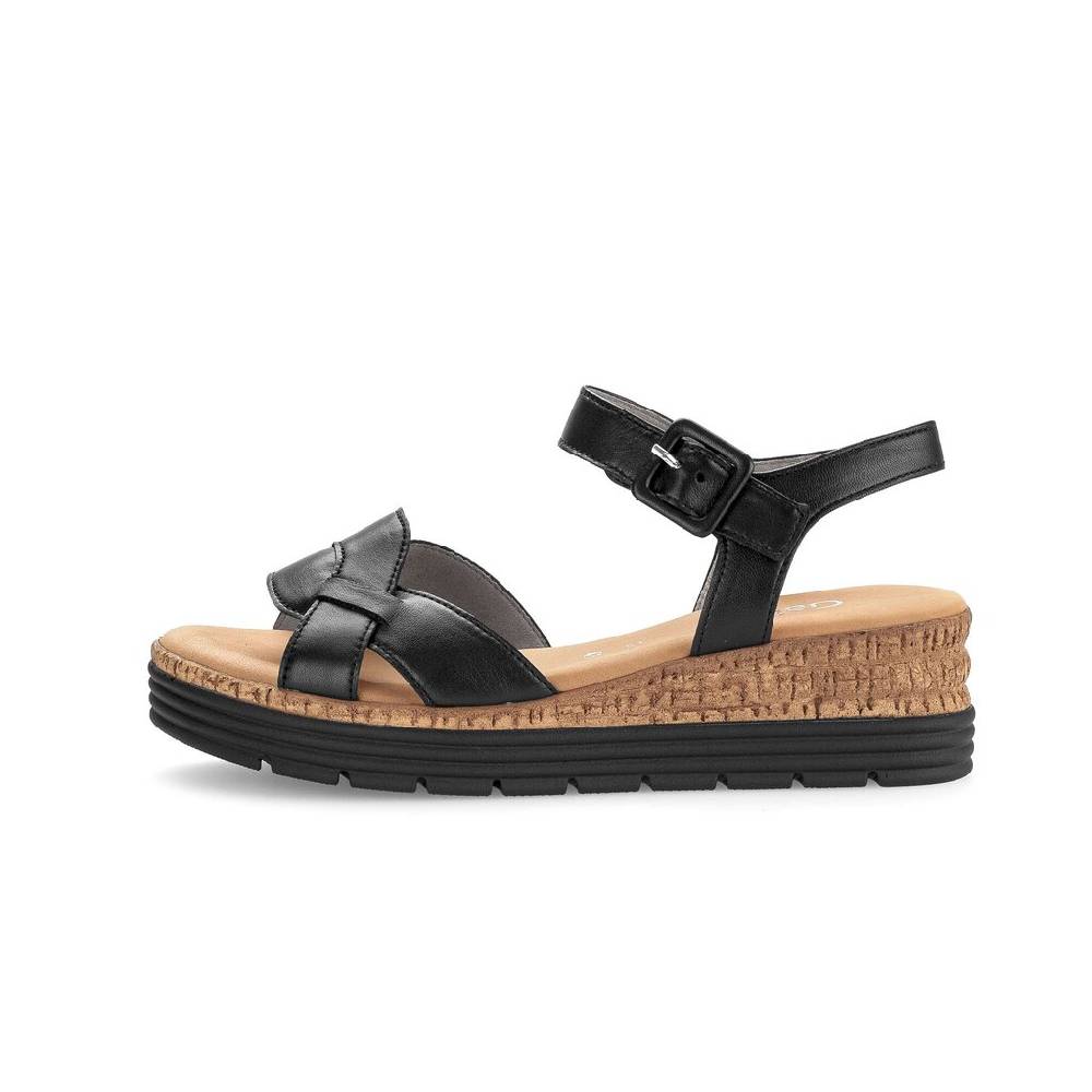 Pius Gabor Keilsandalette schwarz