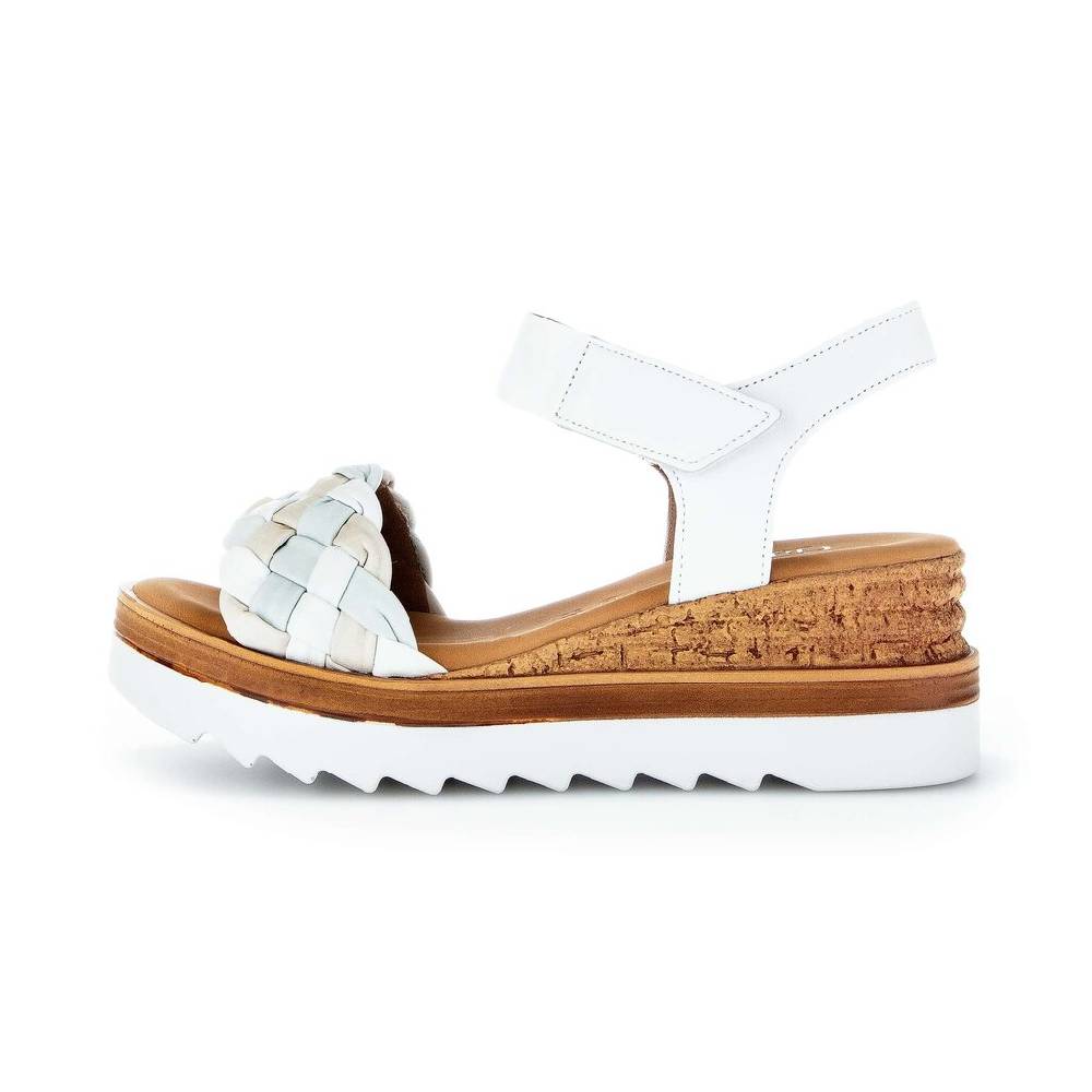 Pius Gabor Keilsandalette weiß