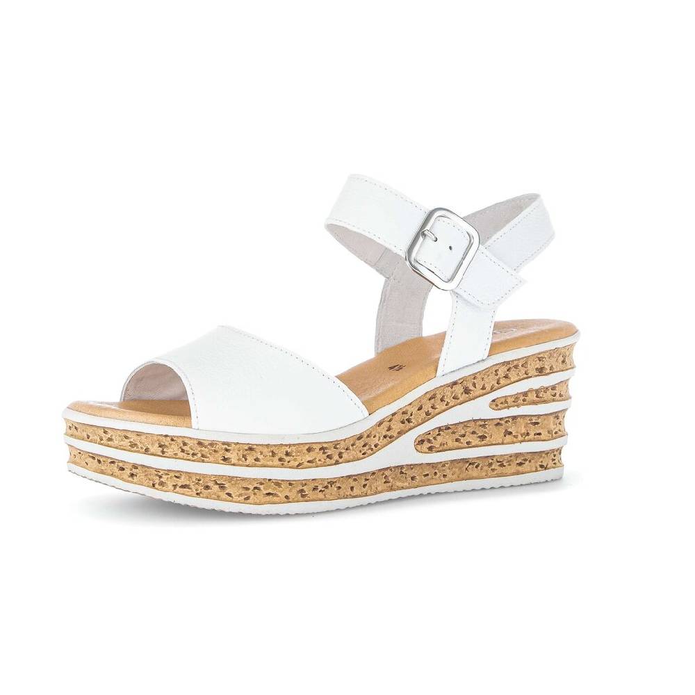 Pius Gabor Keilsandalette Weiß