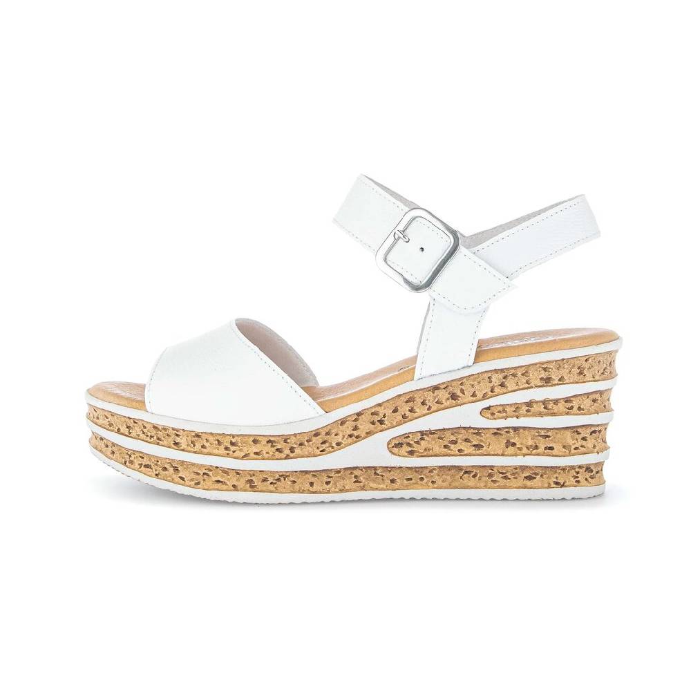 Pius Gabor Keilsandalette weiß