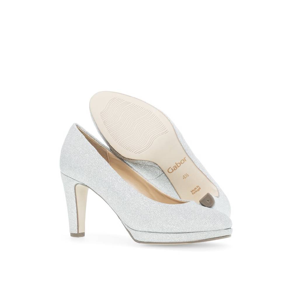 Pius Gabor Plateau Pumps Silber
