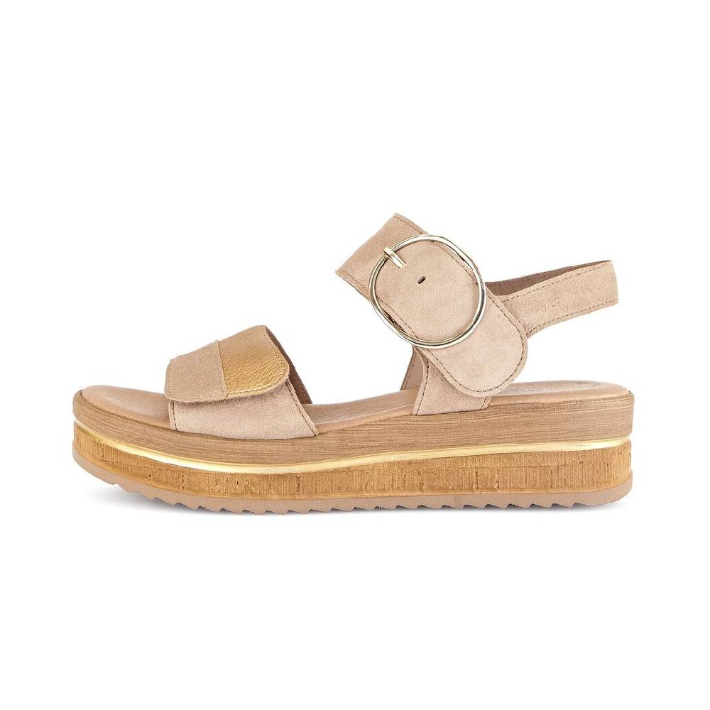 Pius Gabor Plateau Sandale beige