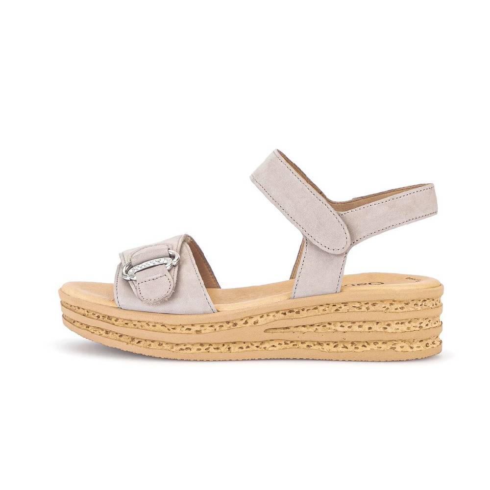 Pius Gabor Plateau Sandale beige