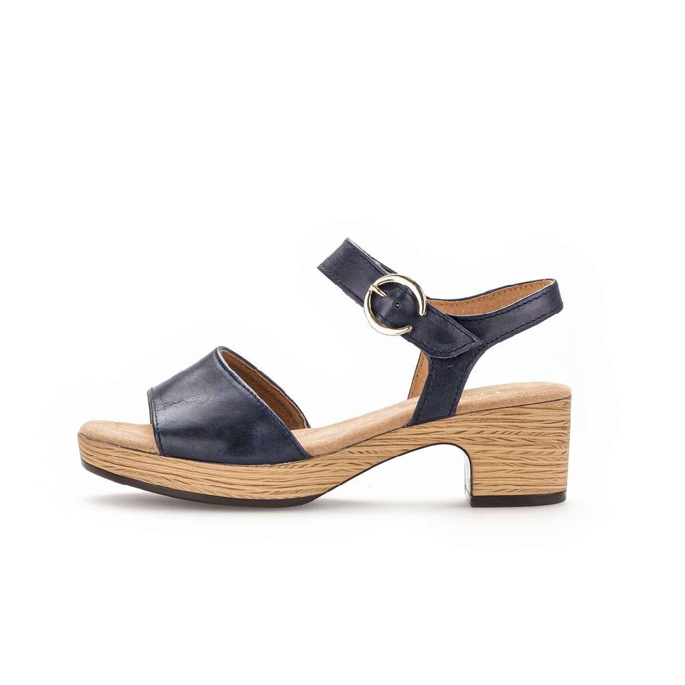 Pius Gabor Plateau Sandale blau