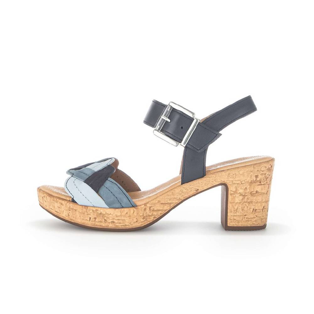 Pius Gabor Plateau Sandale blau