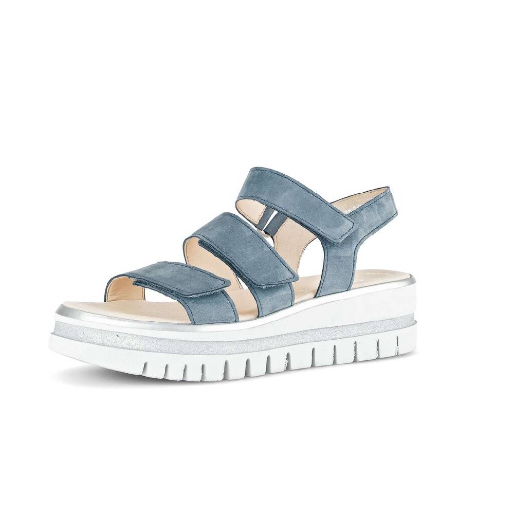 Pius Gabor Plateau Sandale Blau