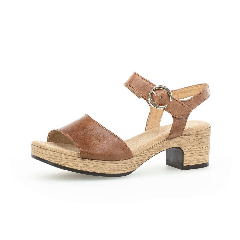 Pius Gabor Plateau Sandale Braun