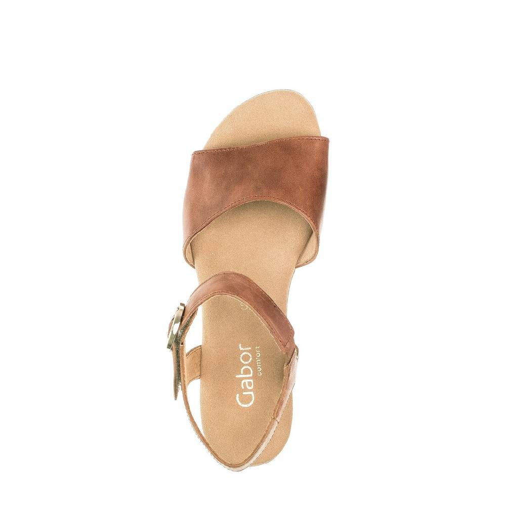 Pius Gabor Plateau Sandale Braun