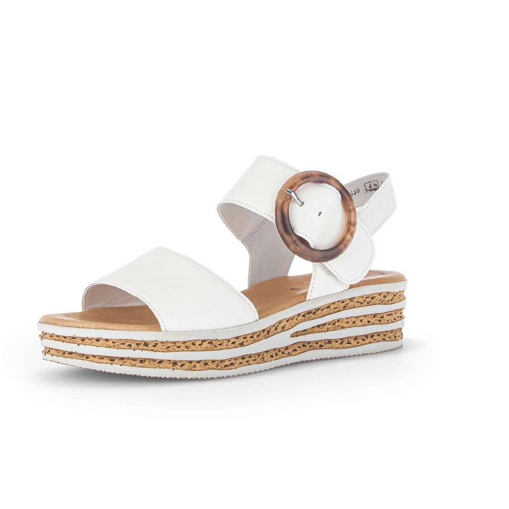 Pius Gabor Plateau Sandale Creme