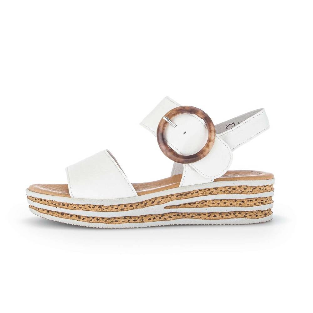 Pius Gabor Plateau Sandale creme