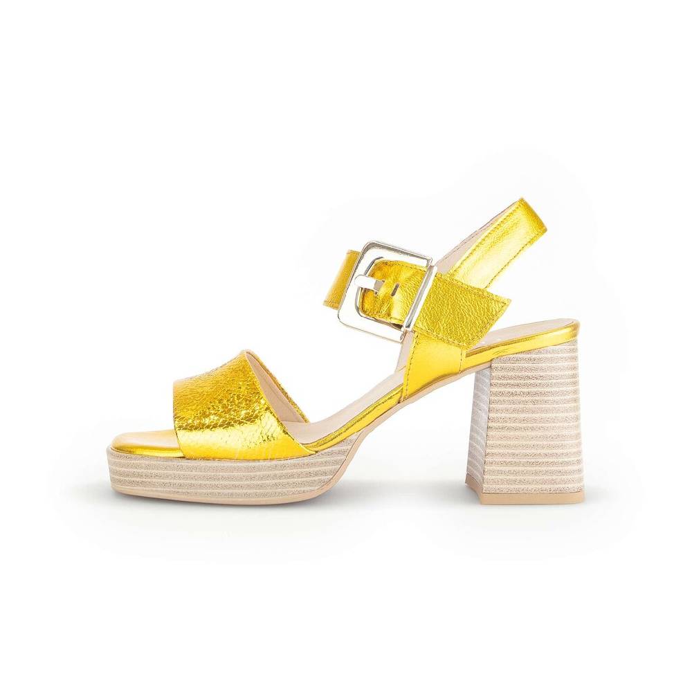 Pius Gabor Plateau Sandale Gelb