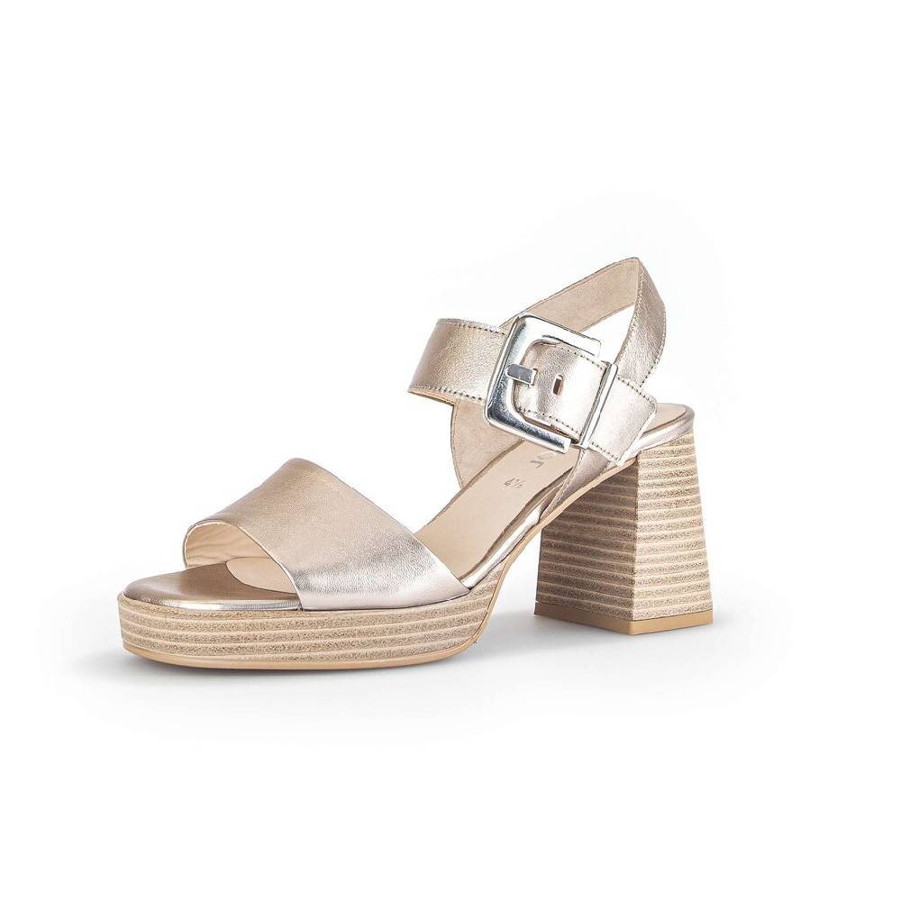 Pius Gabor Plateau Sandale Gold