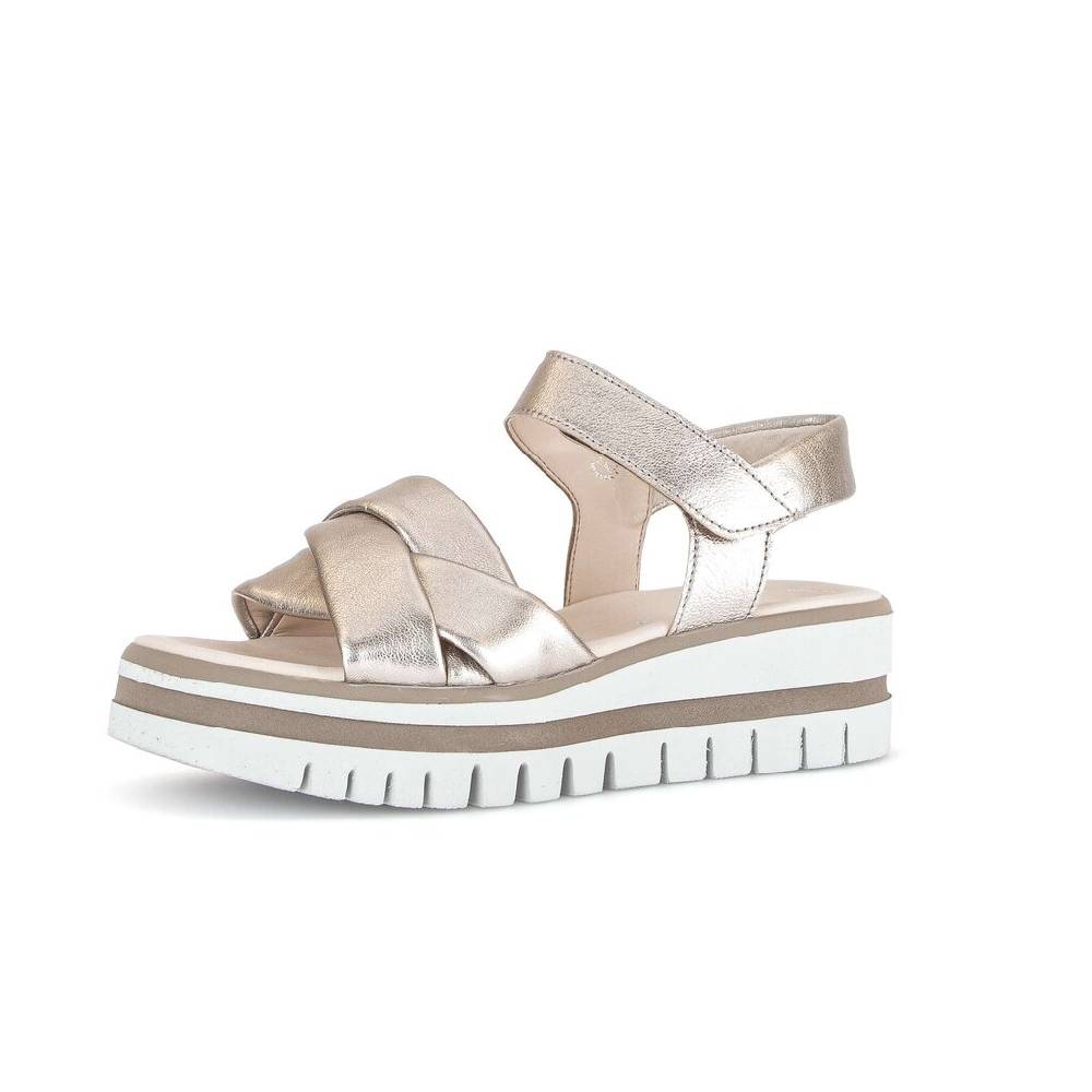 Pius Gabor Plateau Sandale Gold