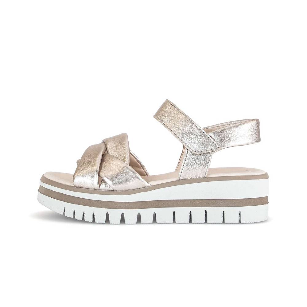 Pius Gabor Plateau Sandale gold