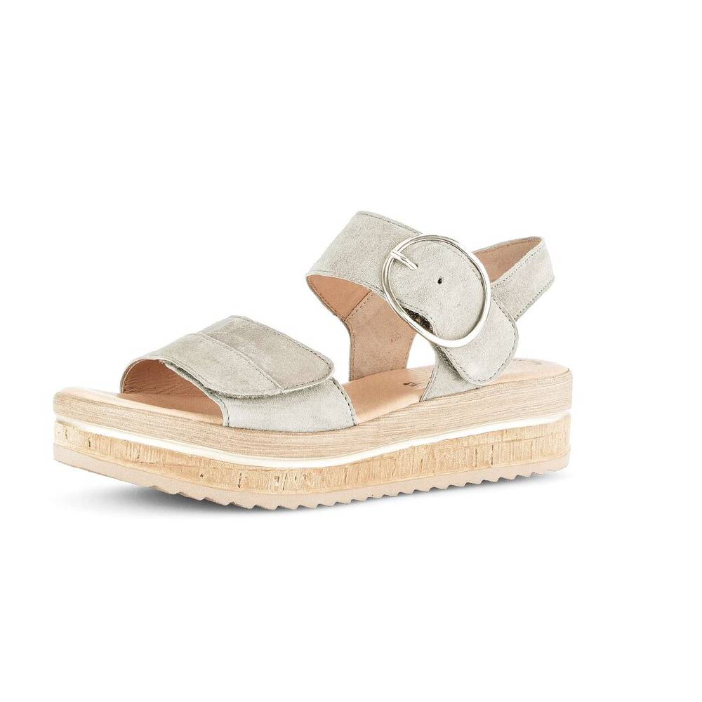 Pius Gabor Plateau Sandale Grün