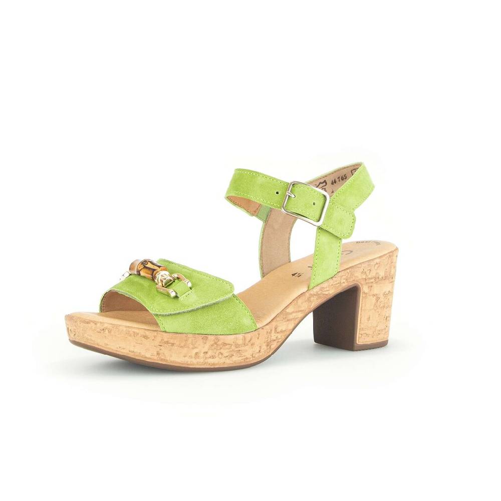 Pius Gabor Plateau Sandale Grün