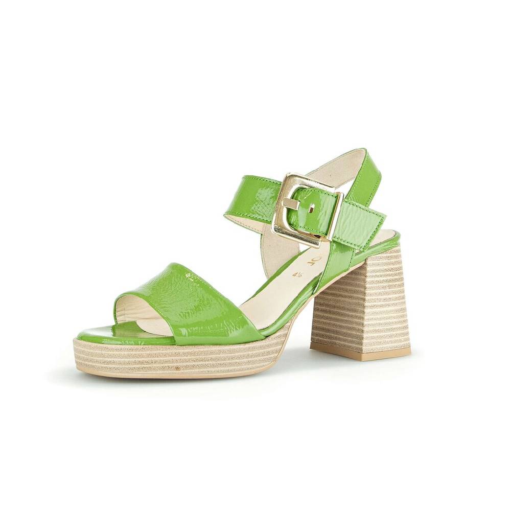 Pius Gabor Plateau Sandale Grün