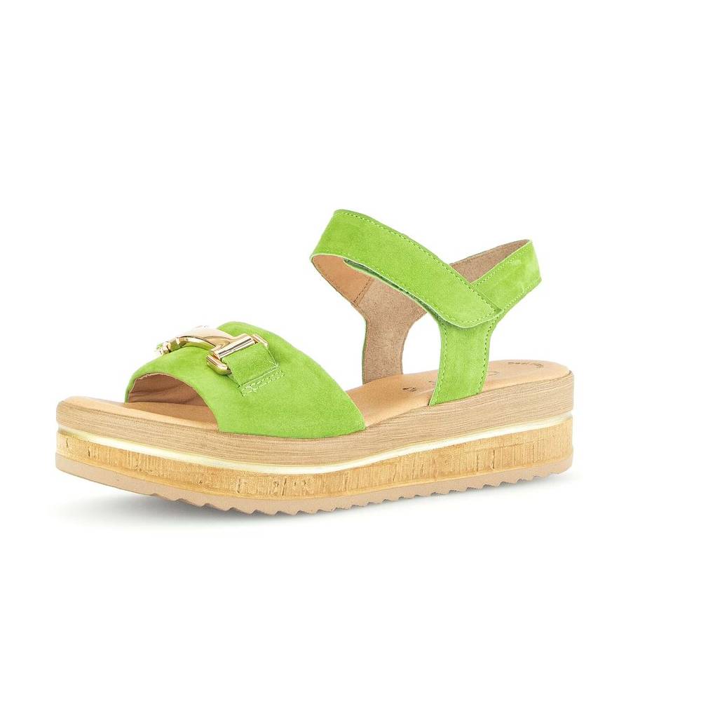 Pius Gabor Plateau Sandale Grün