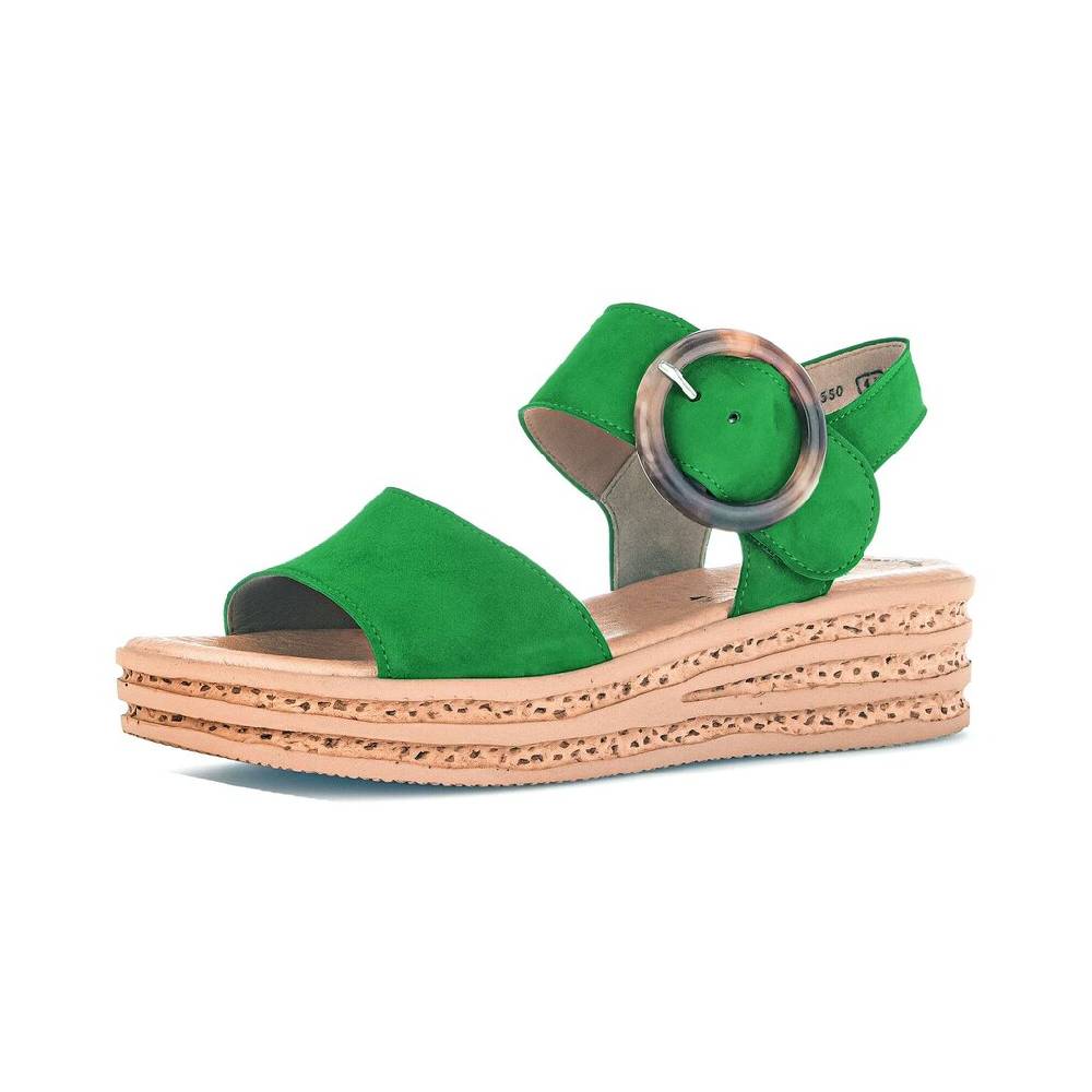 Pius Gabor Plateau Sandale Grün
