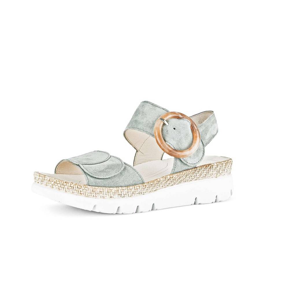 Pius Gabor Plateau Sandale Grün