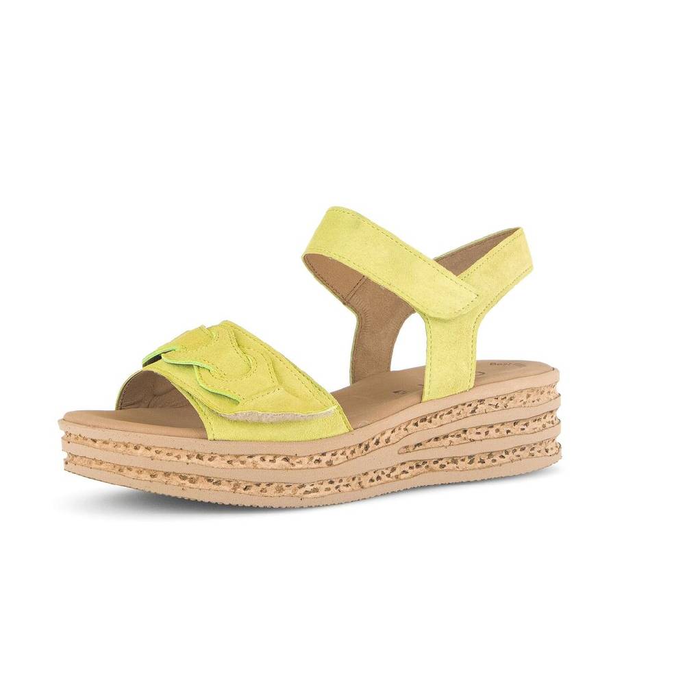 Pius Gabor Plateau Sandale Grün